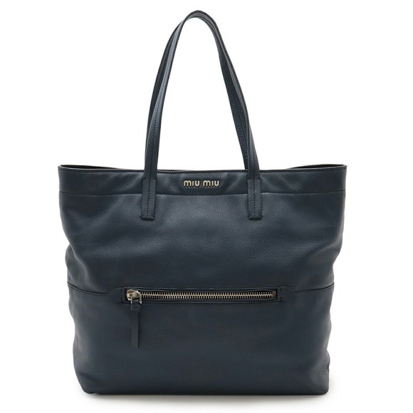 MIU MIU Blue Leather Shoulder Bag - Picture 1 of 9
